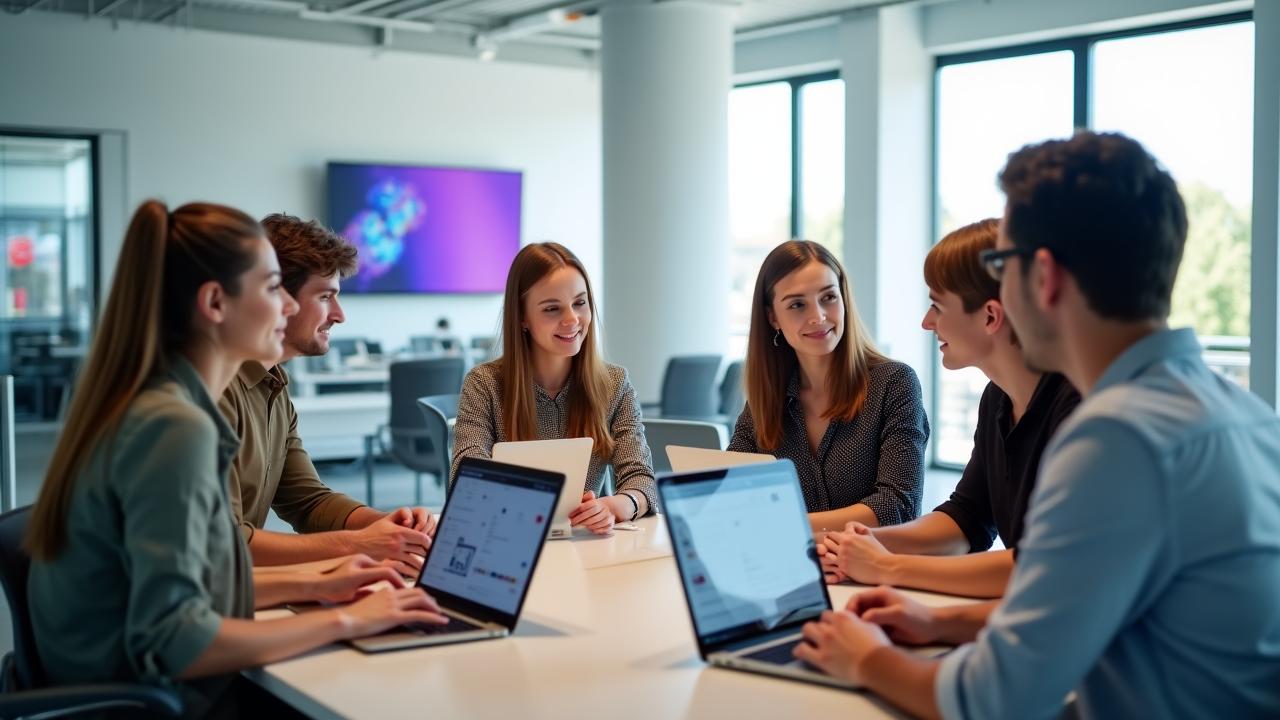 Il team di IntaglioFlux nel moderno ufficio di Parma