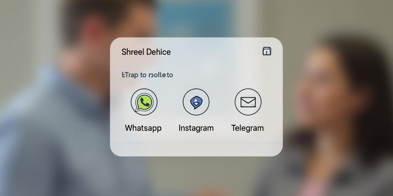 Interfaccia di condivisione social dell'app